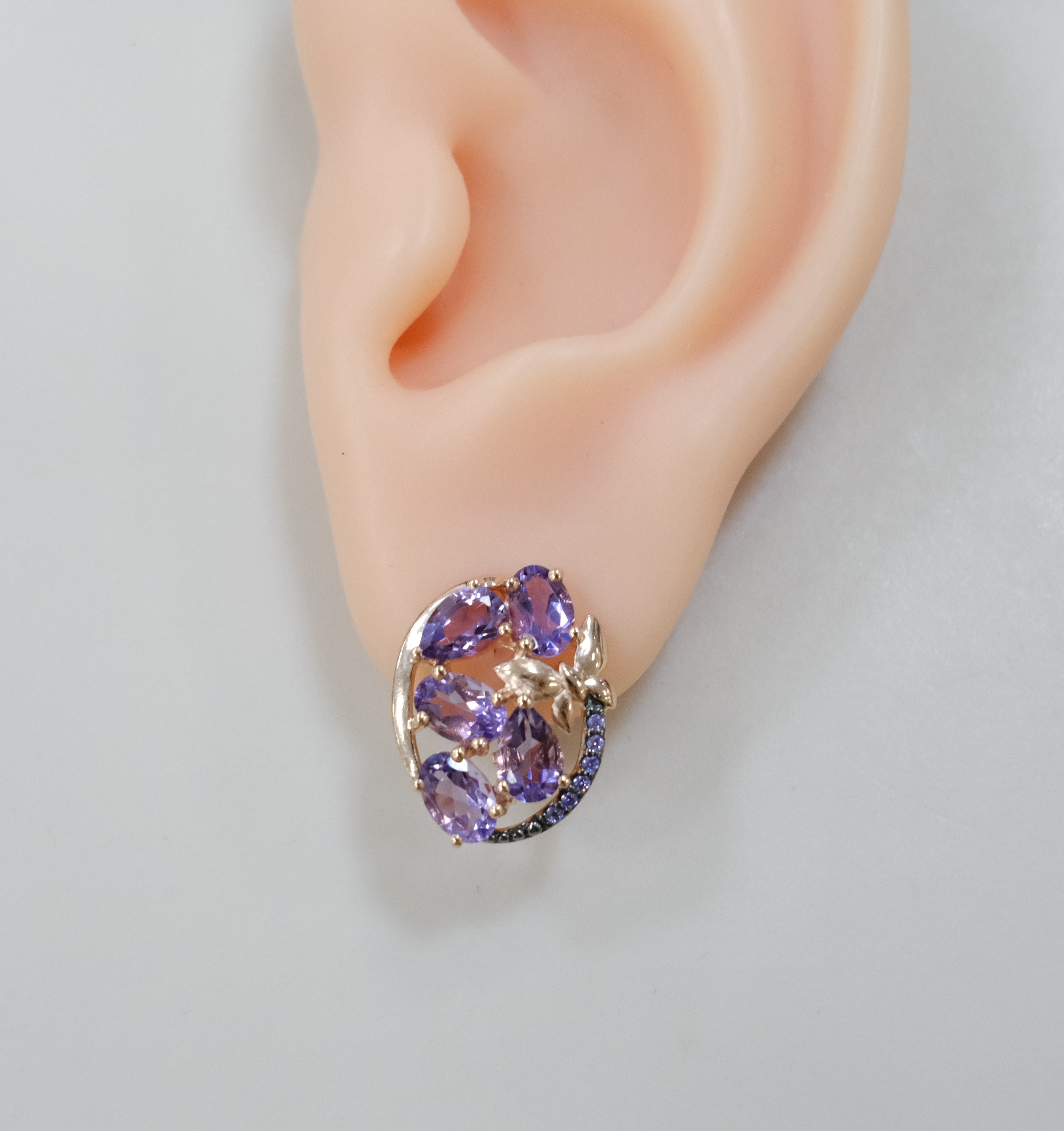 Серебряные серьги с аметистами